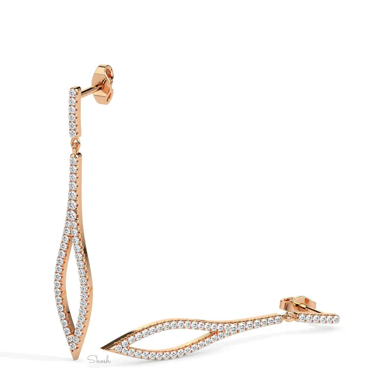 Long Drop Bridal Diamond Dangle Statement Earrings