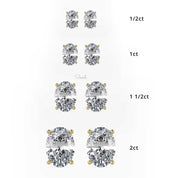 1 - 6 Carats Oval Cut Lab Grown Diamond Solitaire Stud Earrings