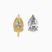 1 Ct to 6 Carats Diamond Pear Cut Shape Lab Grown Diamond Solitaire Stud Earrings