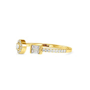 Double Diamond Open Cuff Ring