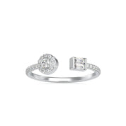 Double Diamond Open Cuff Ring
