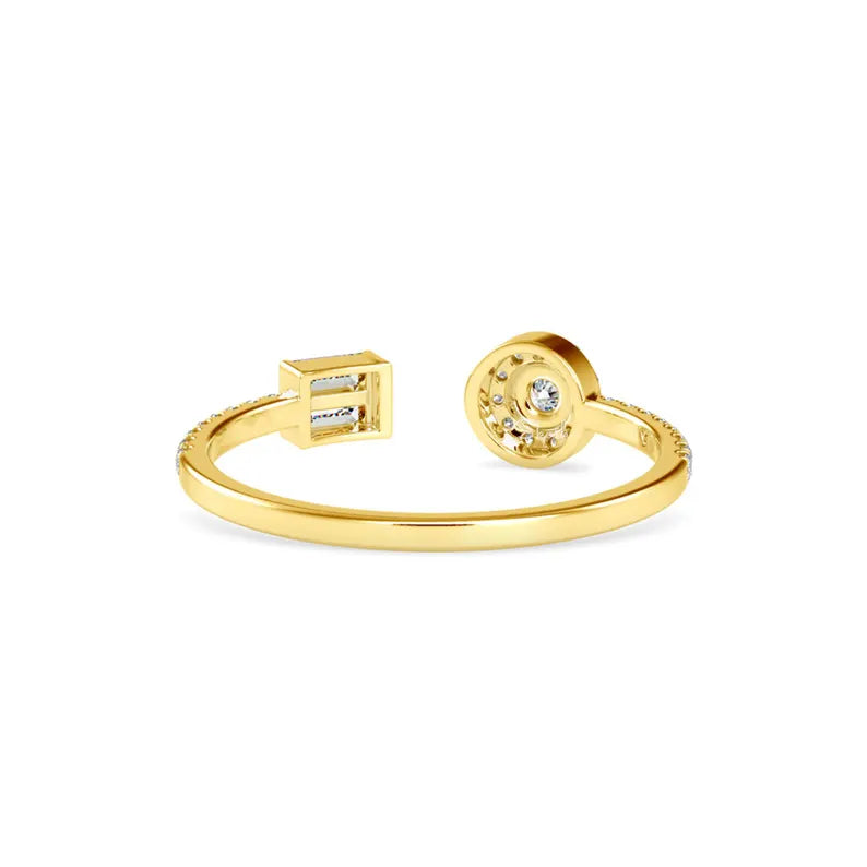 Double Diamond Open Cuff Ring