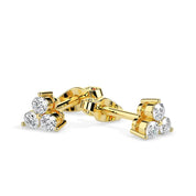 0.44 TCW Round Cut Lab Grown Diamond Three Stone Stud Earrings