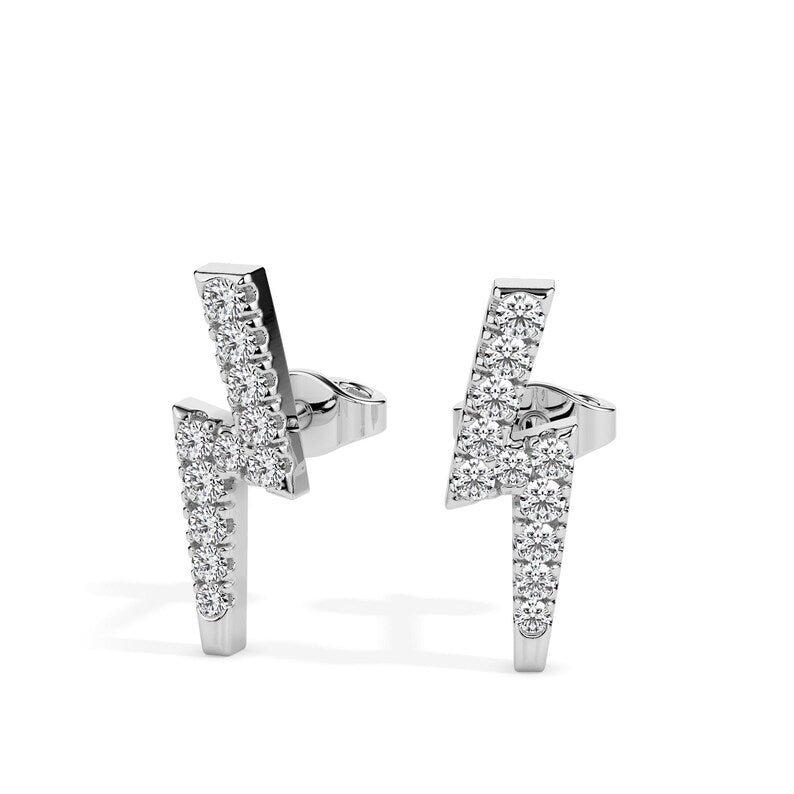 Lighting Bolt Diamond Stud Earrings