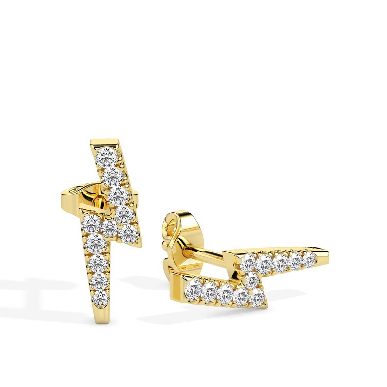 Lighting Bolt Diamond Stud Earrings