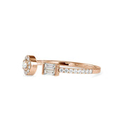 Double Diamond Open Cuff Ring