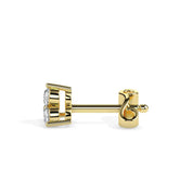 0.44 TCW Round Cut Lab Grown Diamond Three Stone Stud Earrings