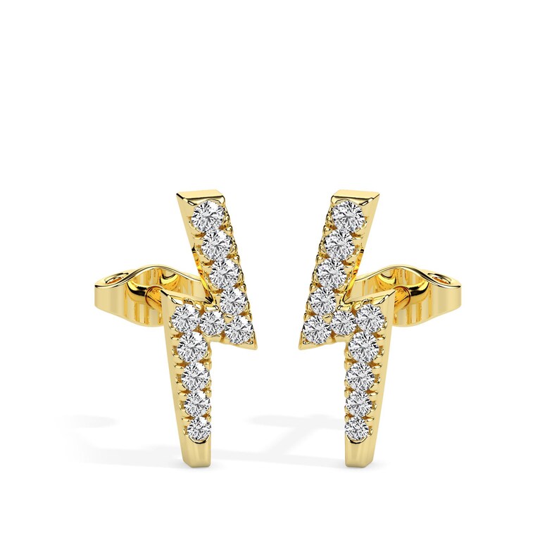 Lighting Bolt Diamond Stud Earrings