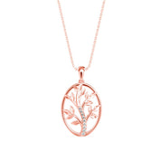 Tree of Life Diamond Charm Pendant Necklace