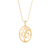 Tree of Life Diamond Charm Pendant Necklace