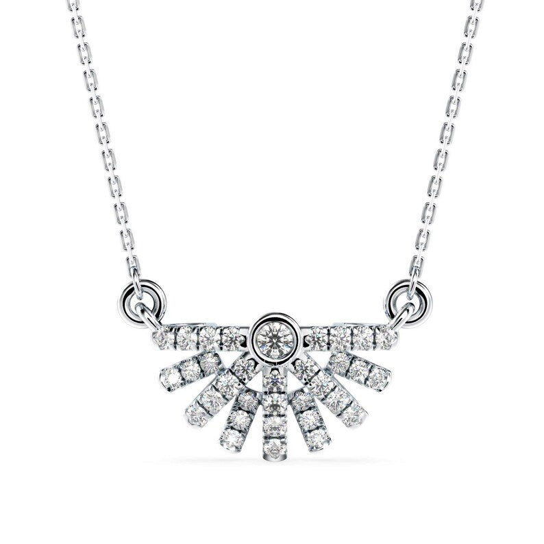 Fan Lab Grown Diamond Pendant Necklace