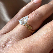 Nature Inspired Pear Cut Engagement Ring