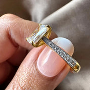 2.00 Carat Radiant Cut Engagement Ring with Tapering Diamond Studded Band