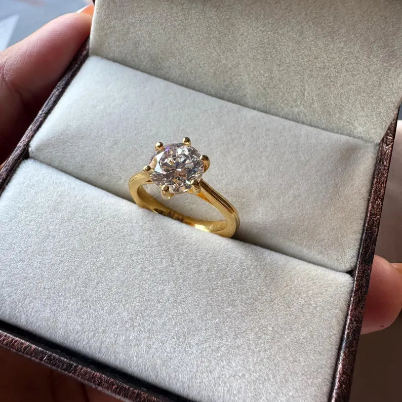 2 Carats Euro Shank Round Cut Lab Grown Diamond Engagement Ring