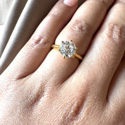 2 Carats Euro Shank Round Cut Lab Grown Diamond Engagement Ring