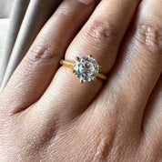 2 Carats Euro Shank Round Cut Lab Grown Diamond Engagement Ring