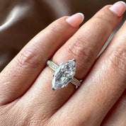 3 Carats Marquise Lab Grown Diamond Solitaire Engagement Ring
