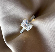 2.00 Carat Radiant Cut Engagement Ring with Tapering Diamond Studded Band