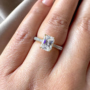 2.00 Carat Radiant Cut Engagement Ring with Tapering Diamond Studded Band