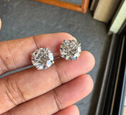 10 Carats Diamond Round Brilliant Cut Lab Grown Diamond Solitaire Stud Earrings