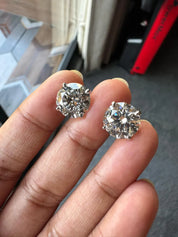 10 Carats Diamond Round Brilliant Cut Lab Grown Diamond Solitaire Stud Earrings