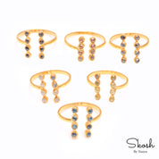 Bezel Bar White Diamond Engagement Ring with Rose Cut Diamond