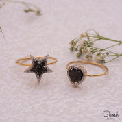 Celestial Star Black Rough Diamond Ring