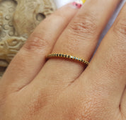 Handmade Black Diamond Stacking Eternity Ring /925 Silver