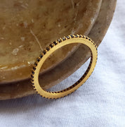 Handmade Black Diamond Stacking Eternity Ring /925 Silver