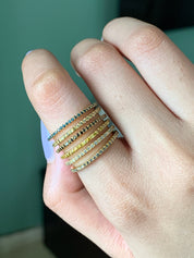 Handmade Black Diamond Stacking Eternity Ring /925 Silver