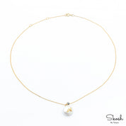 Initial Pearl Pendant Charm Necklace