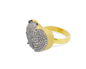 Raw Gray Rough Diamond Heart Ring