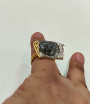 Oversized Raw Gray Diamond Cocktail Ring