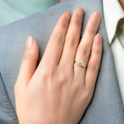 Lab Grown Diamond Pear and Cushion Cut Engagement Ring