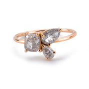 Lab Grown Diamond Pear and Cushion Cut Engagement Ring