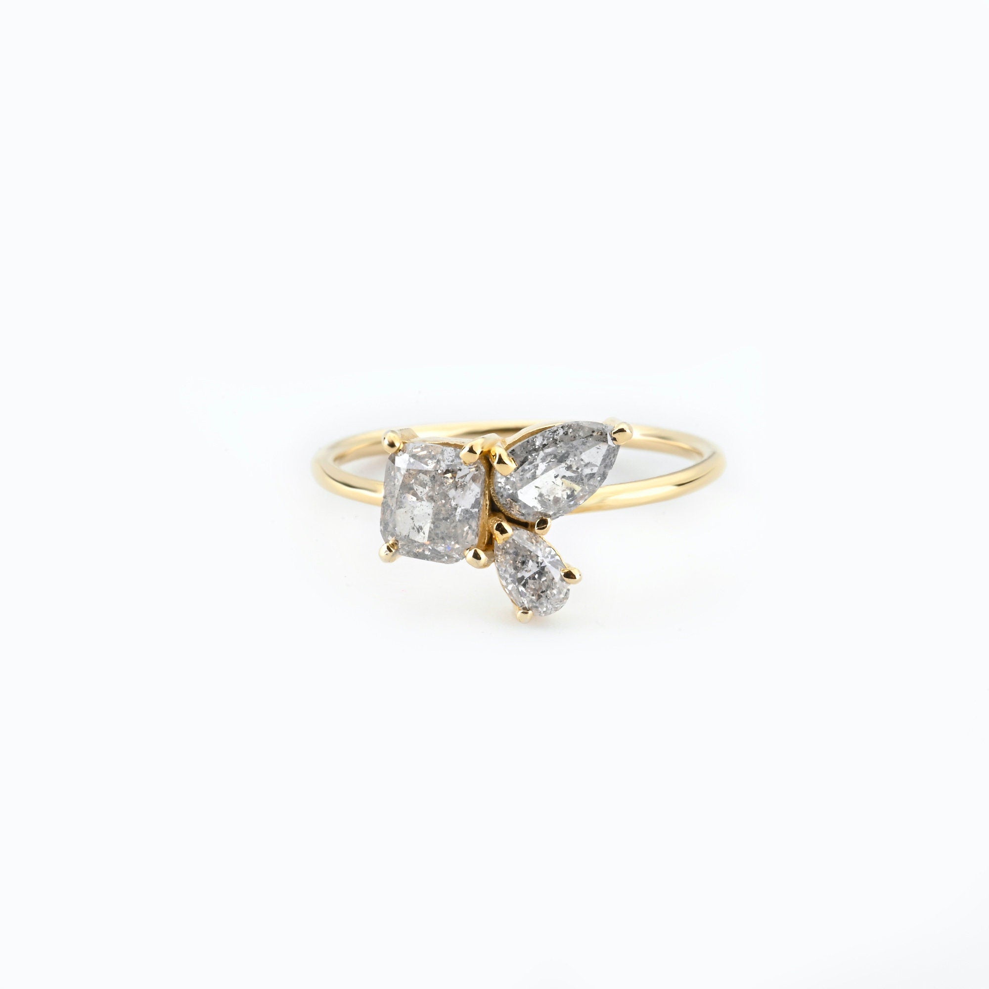 Lab Grown Diamond Pear and Cushion Cut Engagement Ring