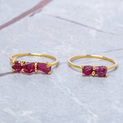 Raw Ruby Multi-Stone Ring