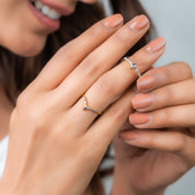 Pear Shape Salt and Pepper Engagement Ring