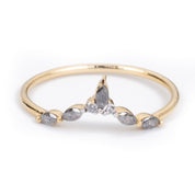 Pear Shape Salt and Pepper Engagement Ring