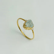 Raw Blue Aquamarine Ring