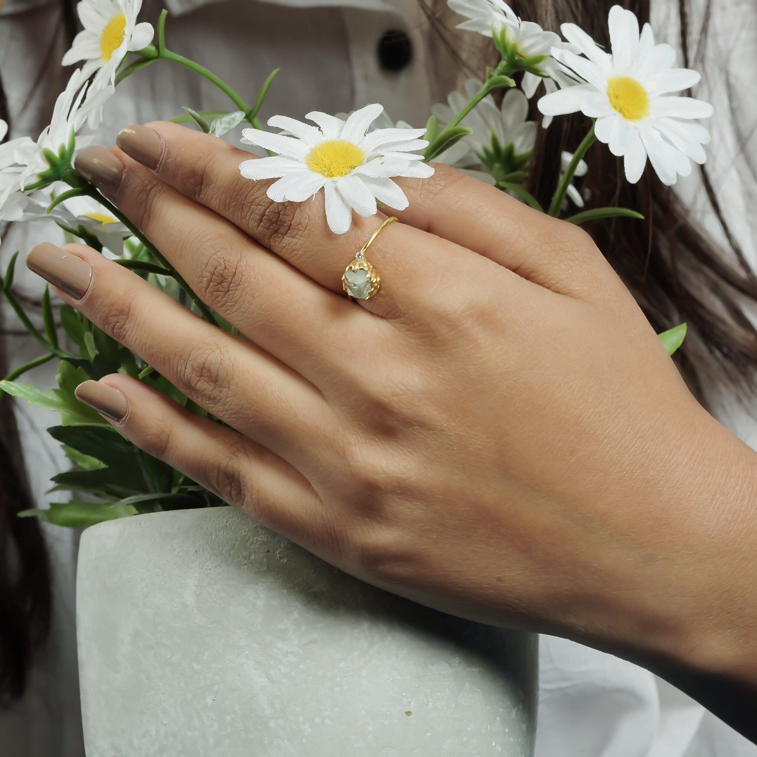 Raw Blue Aquamarine Ring