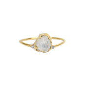Natural Raw Quartz Crystal Solitaire Ring