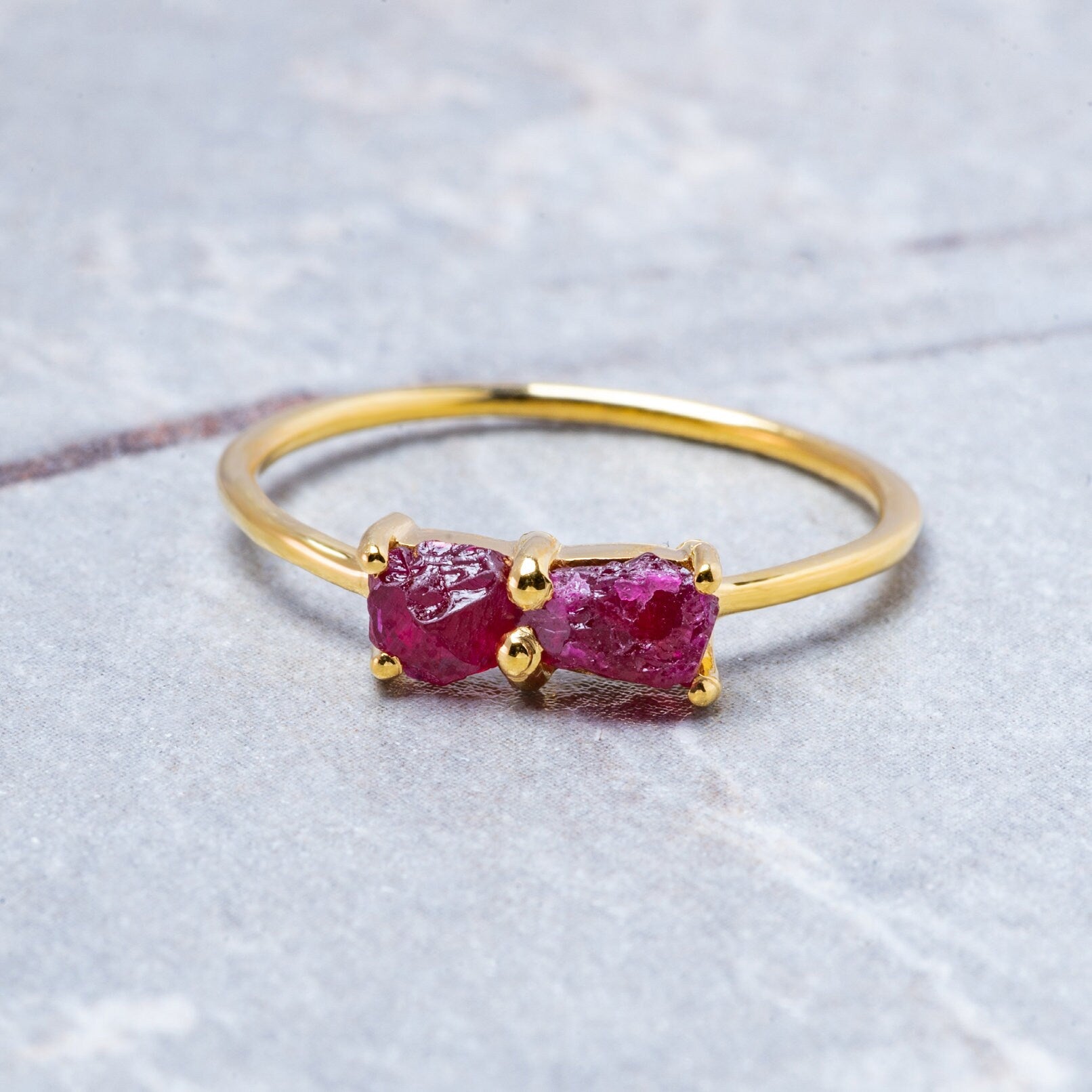 Raw Ruby Stackable Ring