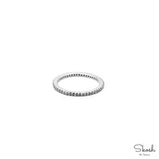 Handmade Black Diamond Stacking Eternity Ring /925 Silver