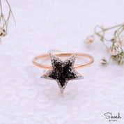 Celestial Star Black Rough Diamond Ring
