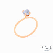 1 CTW Grey Diamond Stacking Dainty Engagement Ring