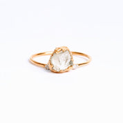 Natural Raw Quartz Crystal Solitaire Ring