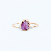 Natural Raw Ruby Solitaire Ring