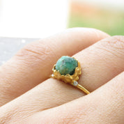 Natural Raw Emerald Ring