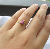 Natural Raw Ruby Solitaire Ring